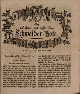 Der aufrichtige und wohlerfahrene Schweizer-Bote (Der Schweizer-Bote) Donnerstag 19. September 1811