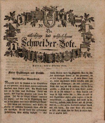 Der aufrichtige und wohlerfahrene Schweizer-Bote (Der Schweizer-Bote) Donnerstag 17. Oktober 1811