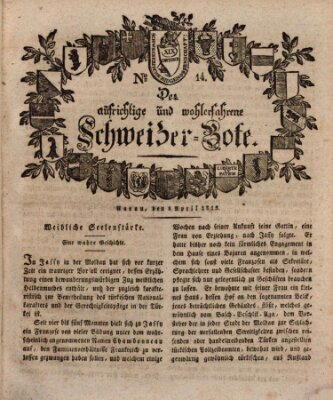 Der aufrichtige und wohlerfahrene Schweizer-Bote (Der Schweizer-Bote) Donnerstag 8. April 1813