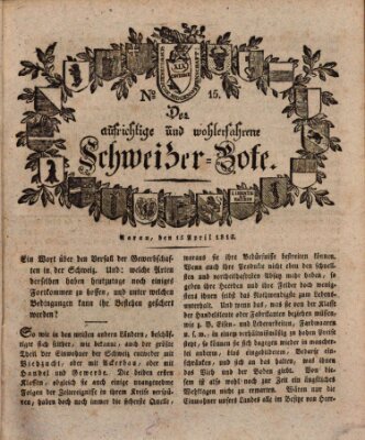 Der aufrichtige und wohlerfahrene Schweizer-Bote (Der Schweizer-Bote) Donnerstag 15. April 1813
