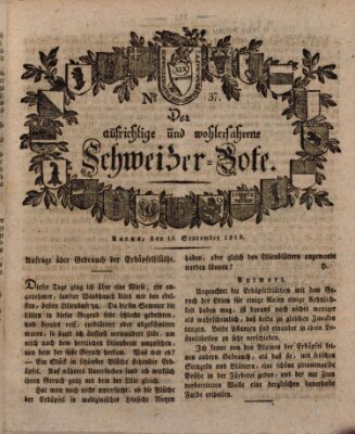 Der aufrichtige und wohlerfahrene Schweizer-Bote (Der Schweizer-Bote) Donnerstag 16. September 1813