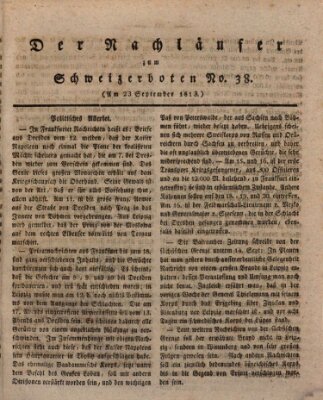 Der aufrichtige und wohlerfahrene Schweizer-Bote (Der Schweizer-Bote) Donnerstag 23. September 1813