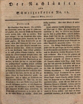 Der aufrichtige und wohlerfahrene Schweizer-Bote (Der Schweizer-Bote) Donnerstag 23. März 1815