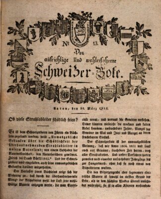 Der aufrichtige und wohlerfahrene Schweizer-Bote (Der Schweizer-Bote) Donnerstag 30. März 1815