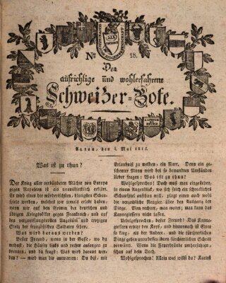 Der aufrichtige und wohlerfahrene Schweizer-Bote (Der Schweizer-Bote) Donnerstag 4. Mai 1815