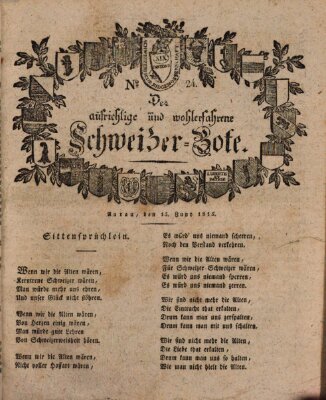 Der aufrichtige und wohlerfahrene Schweizer-Bote (Der Schweizer-Bote) Donnerstag 15. Juni 1815