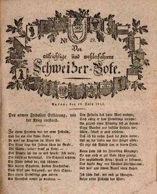 Der aufrichtige und wohlerfahrene Schweizer-Bote (Der Schweizer-Bote) Donnerstag 20. Juli 1815