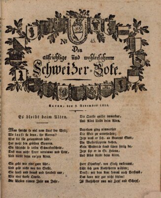 Der aufrichtige und wohlerfahrene Schweizer-Bote (Der Schweizer-Bote) Donnerstag 9. November 1815