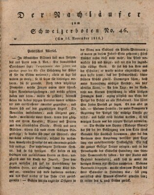 Der aufrichtige und wohlerfahrene Schweizer-Bote (Der Schweizer-Bote) Donnerstag 16. November 1815