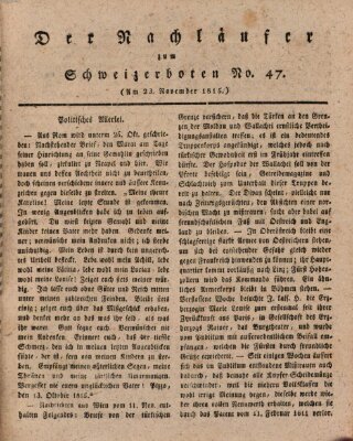 Der aufrichtige und wohlerfahrene Schweizer-Bote (Der Schweizer-Bote) Donnerstag 23. November 1815