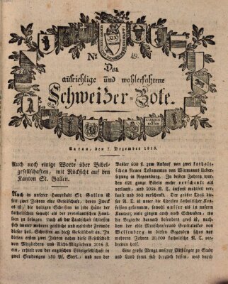 Der aufrichtige und wohlerfahrene Schweizer-Bote (Der Schweizer-Bote) Donnerstag 7. Dezember 1815