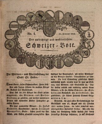 Der aufrichtige und wohlerfahrene Schweizer-Bote (Der Schweizer-Bote) Donnerstag 25. Januar 1816