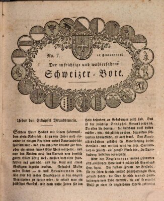 Der aufrichtige und wohlerfahrene Schweizer-Bote (Der Schweizer-Bote) Donnerstag 15. Februar 1816