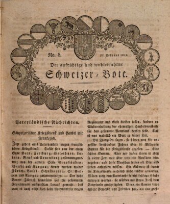 Der aufrichtige und wohlerfahrene Schweizer-Bote (Der Schweizer-Bote) Donnerstag 22. Februar 1816