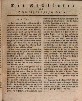 Der aufrichtige und wohlerfahrene Schweizer-Bote (Der Schweizer-Bote) Donnerstag 25. April 1816