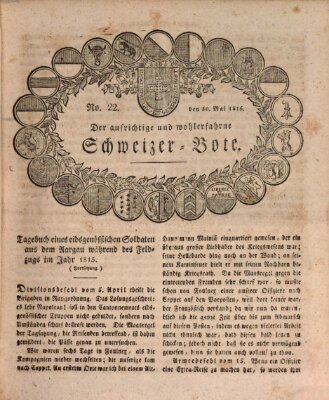 Der aufrichtige und wohlerfahrene Schweizer-Bote (Der Schweizer-Bote) Donnerstag 30. Mai 1816