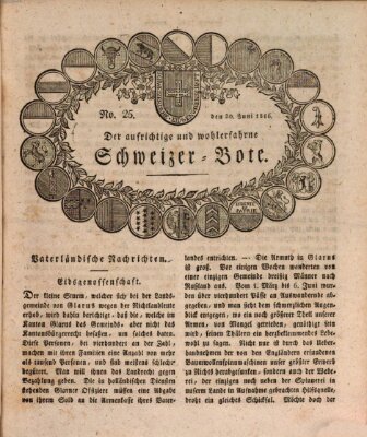 Der aufrichtige und wohlerfahrene Schweizer-Bote (Der Schweizer-Bote) Donnerstag 20. Juni 1816