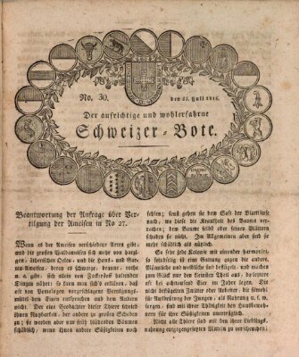 Der aufrichtige und wohlerfahrene Schweizer-Bote (Der Schweizer-Bote) Donnerstag 25. Juli 1816