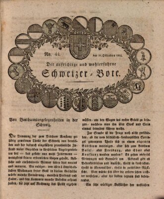 Der aufrichtige und wohlerfahrene Schweizer-Bote (Der Schweizer-Bote) Donnerstag 31. Oktober 1816