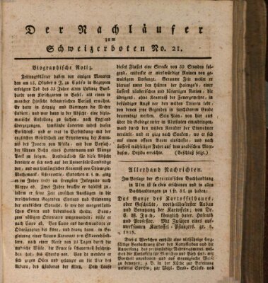 Der aufrichtige und wohlerfahrene Schweizer-Bote (Der Schweizer-Bote) Donnerstag 21. Mai 1818