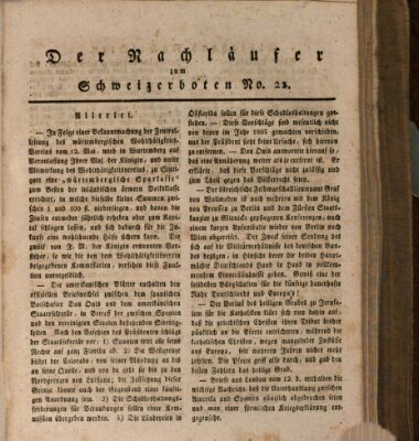 Der aufrichtige und wohlerfahrene Schweizer-Bote (Der Schweizer-Bote) Donnerstag 28. Mai 1818