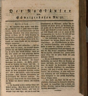 Der aufrichtige und wohlerfahrene Schweizer-Bote (Der Schweizer-Bote) Donnerstag 16. Juli 1818