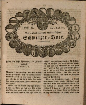 Der aufrichtige und wohlerfahrene Schweizer-Bote (Der Schweizer-Bote) Donnerstag 3. September 1818