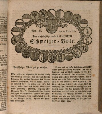 Der aufrichtige und wohlerfahrene Schweizer-Bote (Der Schweizer-Bote) Thursday 10. September 1818