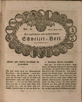 Der aufrichtige und wohlerfahrene Schweizer-Bote (Der Schweizer-Bote) Donnerstag 24. September 1818