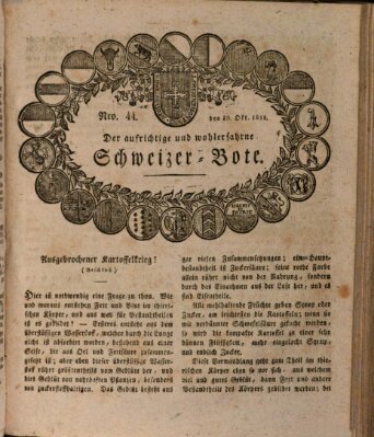 Der aufrichtige und wohlerfahrene Schweizer-Bote (Der Schweizer-Bote) Donnerstag 29. Oktober 1818