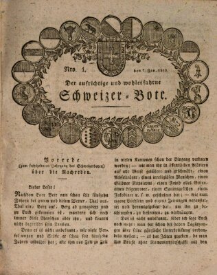 Der aufrichtige und wohlerfahrene Schweizer-Bote (Der Schweizer-Bote) Donnerstag 7. Januar 1819