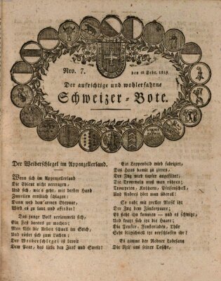 Der aufrichtige und wohlerfahrene Schweizer-Bote (Der Schweizer-Bote) Donnerstag 18. Februar 1819