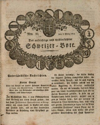 Der aufrichtige und wohlerfahrene Schweizer-Bote (Der Schweizer-Bote) Donnerstag 11. März 1819