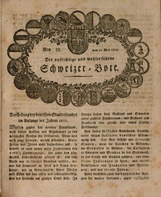 Der aufrichtige und wohlerfahrene Schweizer-Bote (Der Schweizer-Bote) Donnerstag 13. Mai 1819