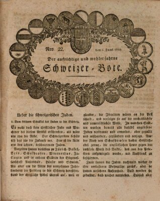 Der aufrichtige und wohlerfahrene Schweizer-Bote (Der Schweizer-Bote) Donnerstag 3. Juni 1819