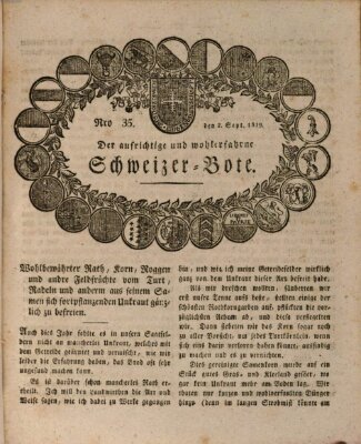 Der aufrichtige und wohlerfahrene Schweizer-Bote (Der Schweizer-Bote) Donnerstag 2. September 1819