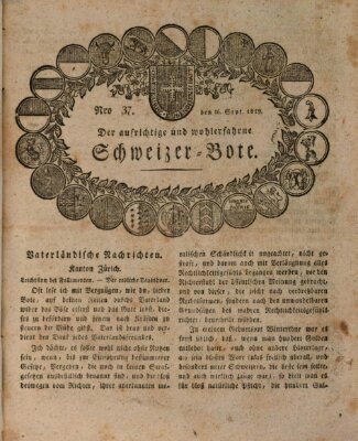 Der aufrichtige und wohlerfahrene Schweizer-Bote (Der Schweizer-Bote) Donnerstag 16. September 1819