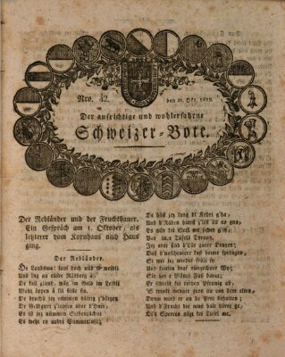 Der aufrichtige und wohlerfahrene Schweizer-Bote (Der Schweizer-Bote) Donnerstag 21. Oktober 1819