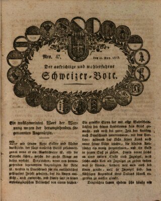 Der aufrichtige und wohlerfahrene Schweizer-Bote (Der Schweizer-Bote) Donnerstag 25. November 1819