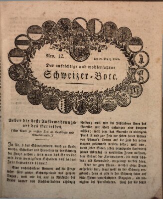 Der aufrichtige und wohlerfahrene Schweizer-Bote (Der Schweizer-Bote) Donnerstag 23. März 1820