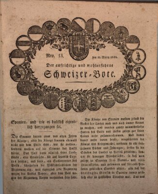 Der aufrichtige und wohlerfahrene Schweizer-Bote (Der Schweizer-Bote) Donnerstag 30. März 1820