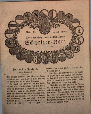 Der aufrichtige und wohlerfahrene Schweizer-Bote (Der Schweizer-Bote) Donnerstag 13. April 1820