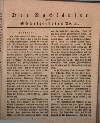 Der aufrichtige und wohlerfahrene Schweizer-Bote (Der Schweizer-Bote) Donnerstag 25. Mai 1820