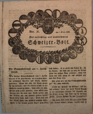 Der aufrichtige und wohlerfahrene Schweizer-Bote (Der Schweizer-Bote) Donnerstag 7. September 1820