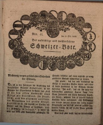 Der aufrichtige und wohlerfahrene Schweizer-Bote (Der Schweizer-Bote) Donnerstag 12. Oktober 1820