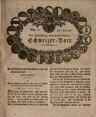 Der aufrichtige und wohlerfahrene Schweizer-Bote (Der Schweizer-Bote) Donnerstag 1. Februar 1821