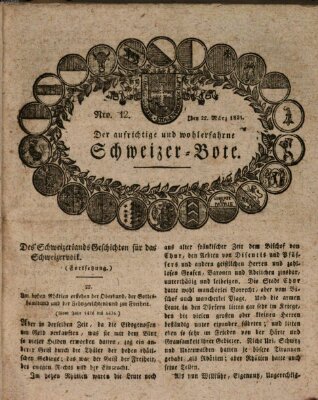 Der aufrichtige und wohlerfahrene Schweizer-Bote (Der Schweizer-Bote) Donnerstag 22. März 1821