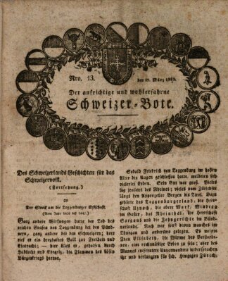 Der aufrichtige und wohlerfahrene Schweizer-Bote (Der Schweizer-Bote) Donnerstag 29. März 1821