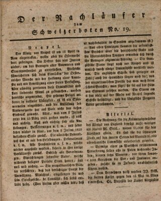 Der aufrichtige und wohlerfahrene Schweizer-Bote (Der Schweizer-Bote) Donnerstag 10. Mai 1821