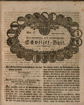 Der aufrichtige und wohlerfahrene Schweizer-Bote (Der Schweizer-Bote) Donnerstag 5. Juli 1821